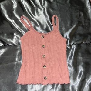 Mauve Button Down Tank Top